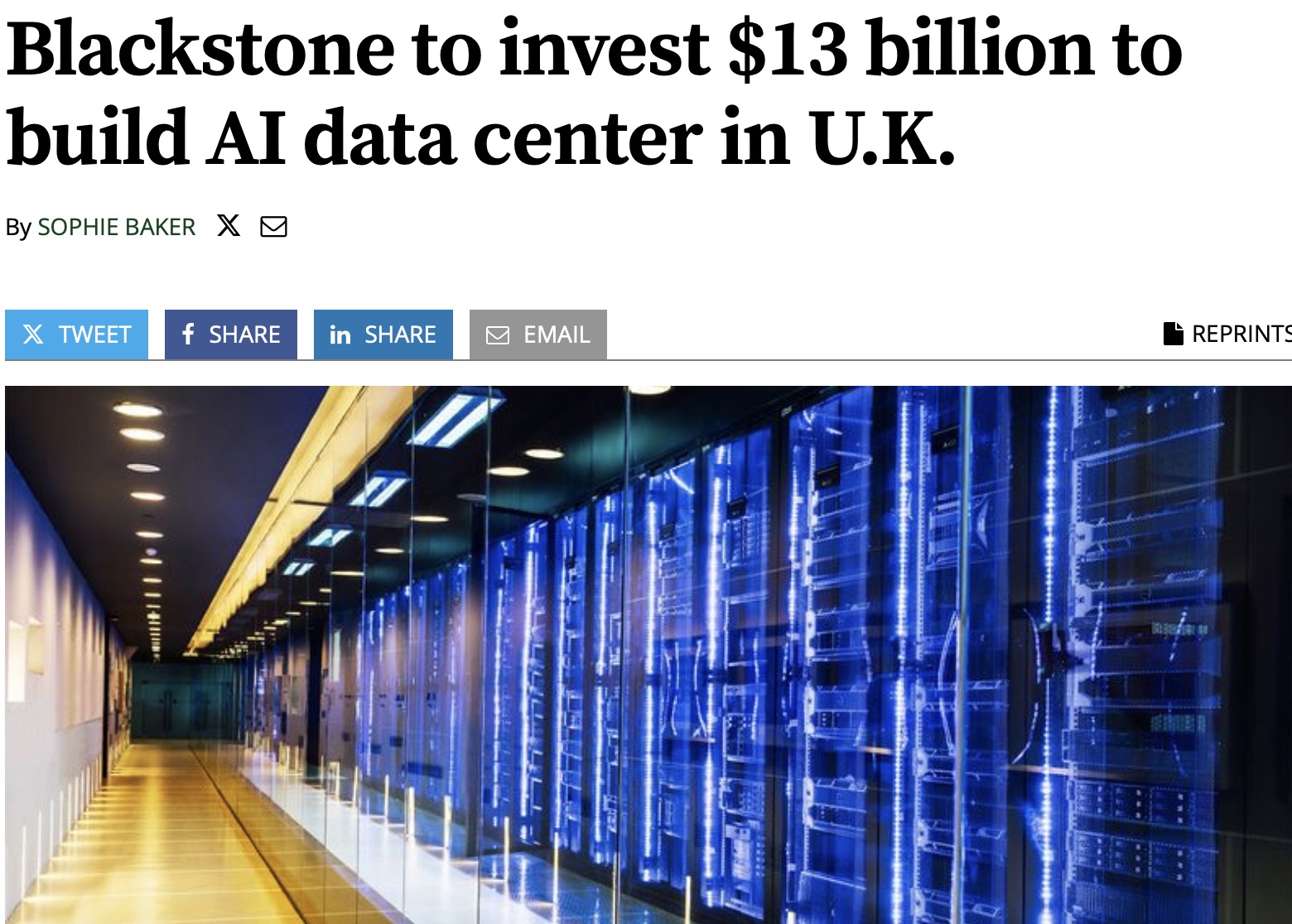 美国黑石集团将在英国投资100亿英镑，打造人工智能中心！资本利得税或将从24%提高至39% | 英国房产圈