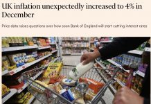 英国通胀意外上涨,但今年将降息的预期依然存在|1月英国房价平均上涨4,571英镑